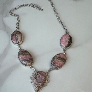 Pink and Silver Stone Necklace